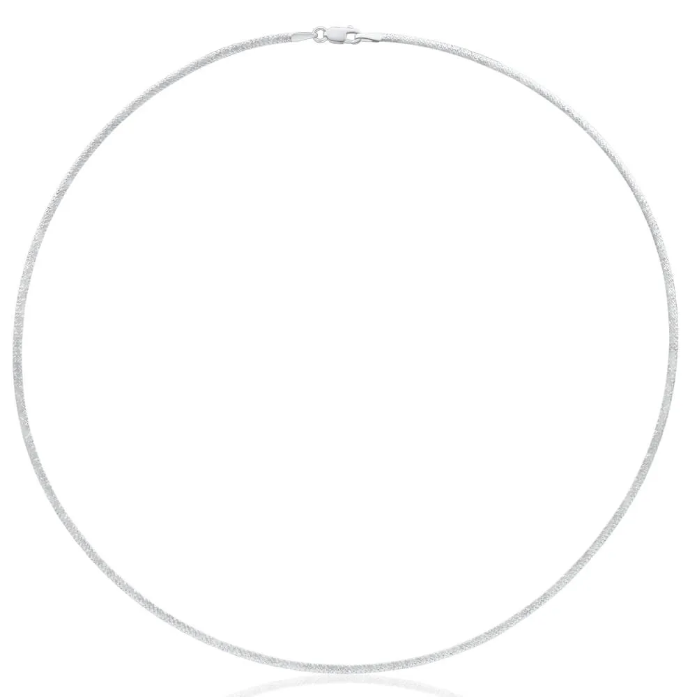 9ct White And Yellow Gold Silver Filled Reversible Omega Chain 43cm Shiels