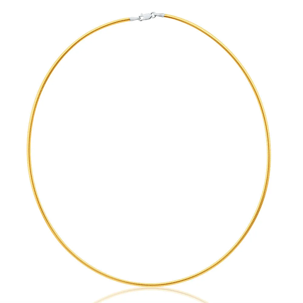 9ct White And Yellow Gold Silver Filled Reversible Omega Chain 45cm Shiels