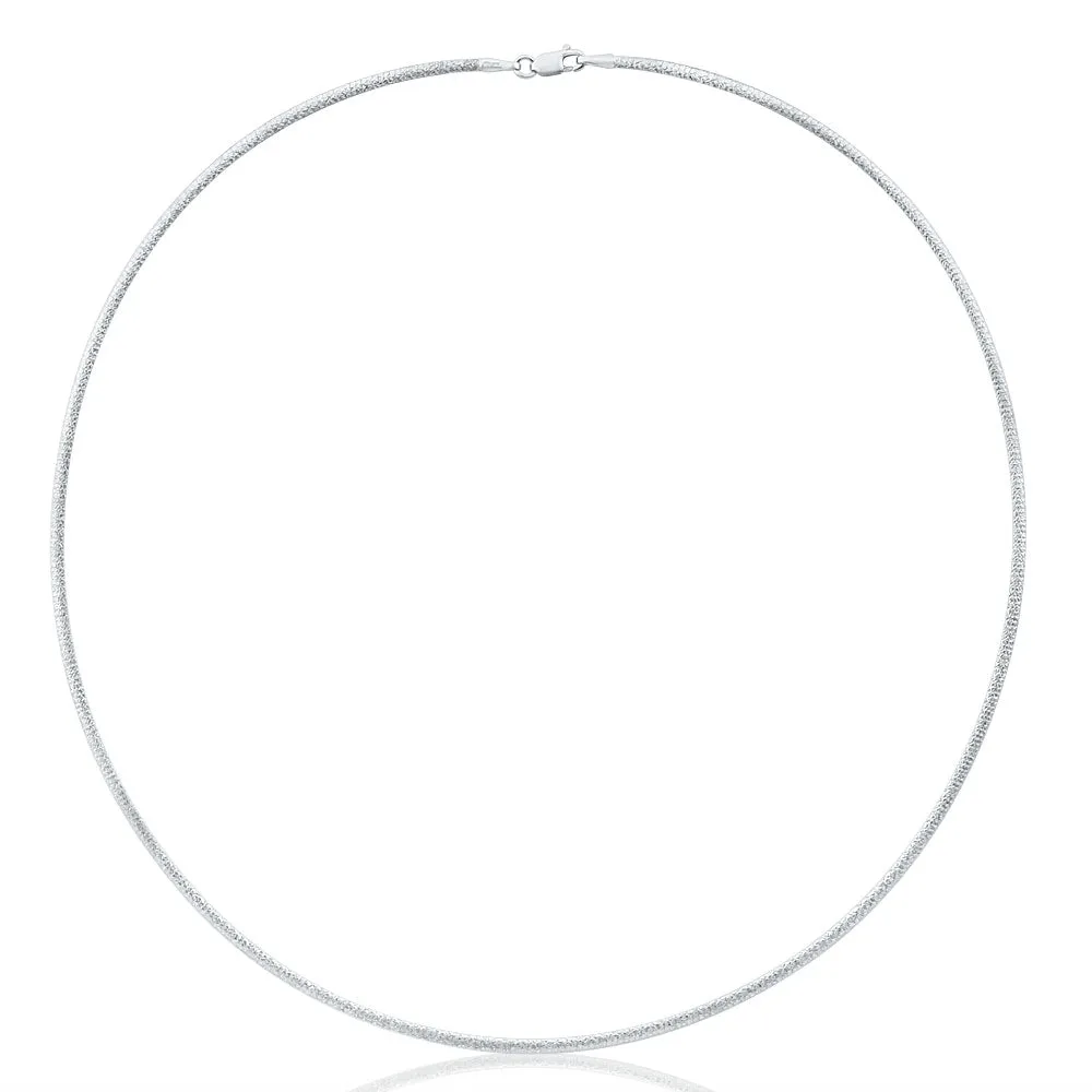 9ct White And Yellow Gold Silver Filled Reversible Omega Chain 45cm Shiels