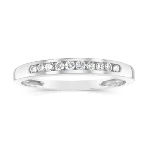 9ct White Gold 0.15 Carat Diamond Eternity Ring with 10 Brilliant Cut Diamonds Shiels