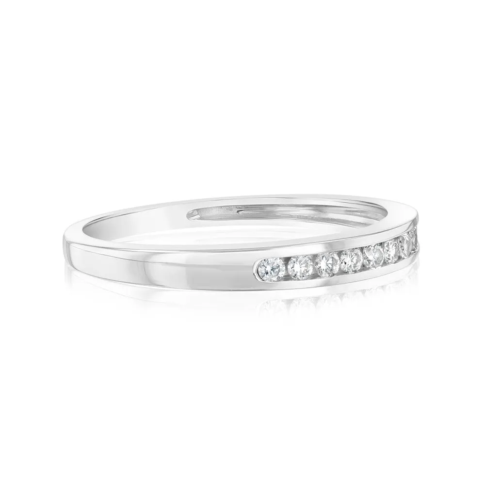 9ct White Gold 0.15 Carat Diamond Eternity Ring with 10 Brilliant Cut Diamonds Shiels