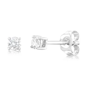 9ct White Gold  0.20 Carat Diamond Stud Earrings Shiels