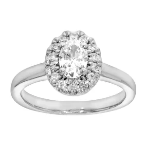 9ct White Gold 1 Carat Diamond Ring with Oval Centre Diamond Shiels