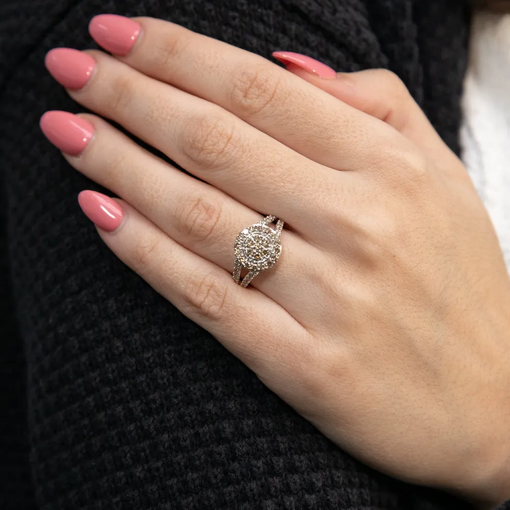 9ct White Gold 1 Carat Diamond Round Shape Cluster  Ring Shiels