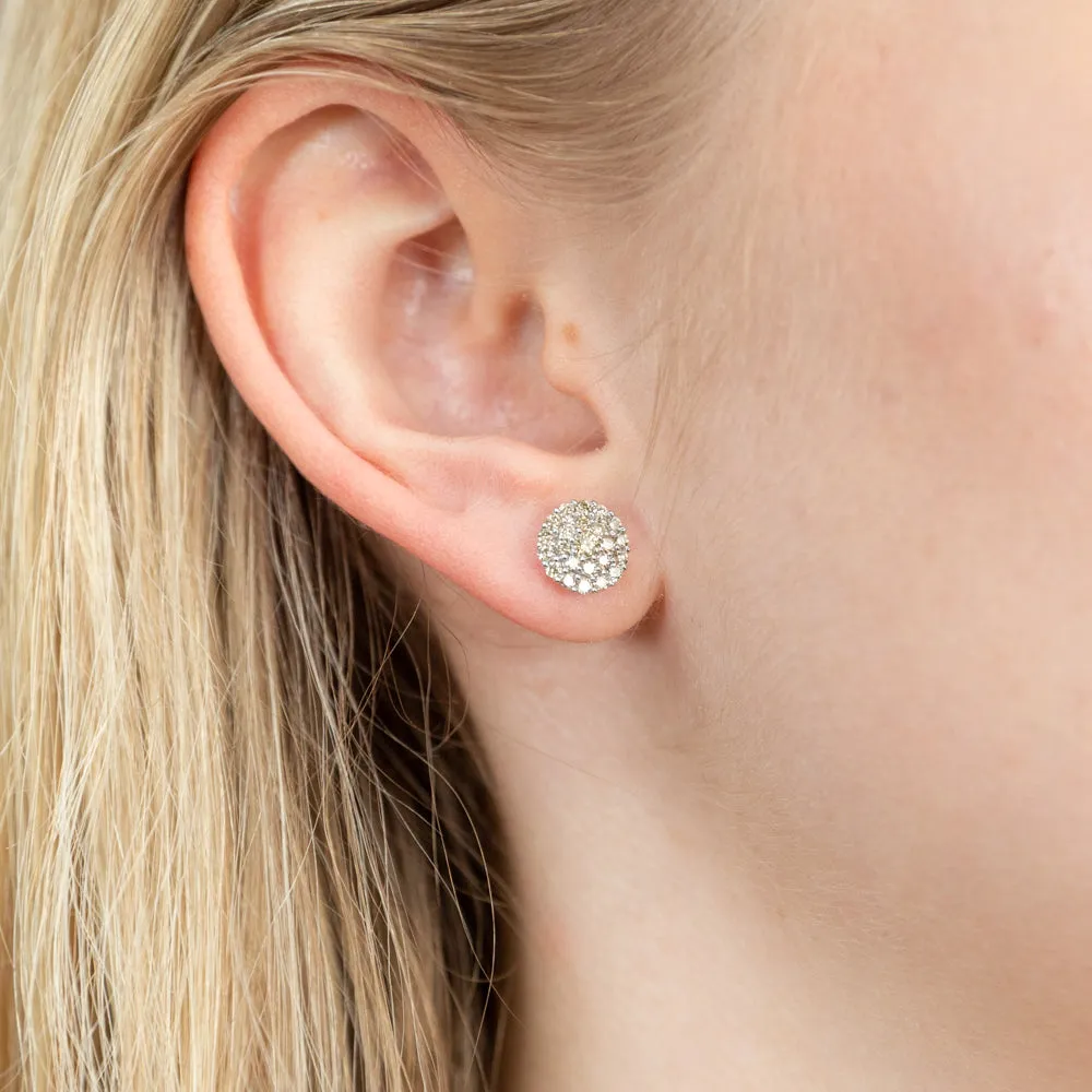 9ct White Gold 1/2 Carat Diamond Cluster Stud Earrings Shiels
