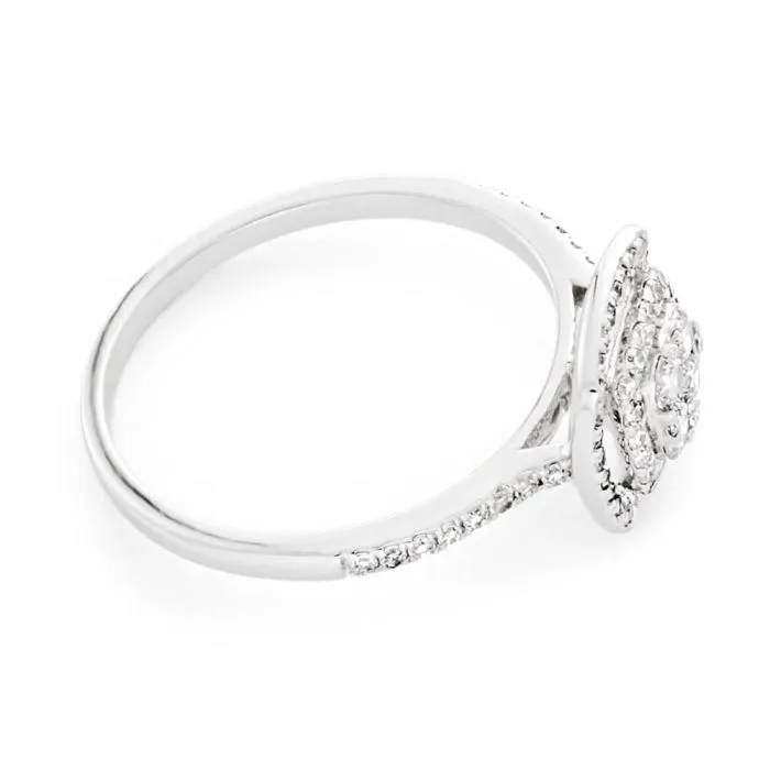 9ct White Gold 1/2 Carat Diamond Ring With 73 Brilliant Cut Diamonds Shiels