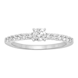 9ct White Gold 1/2 Carat Diamond Set Ring Shiels