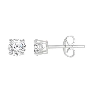 9ct White Gold 1/2 Carat Diamond Stud Earrings Shiels