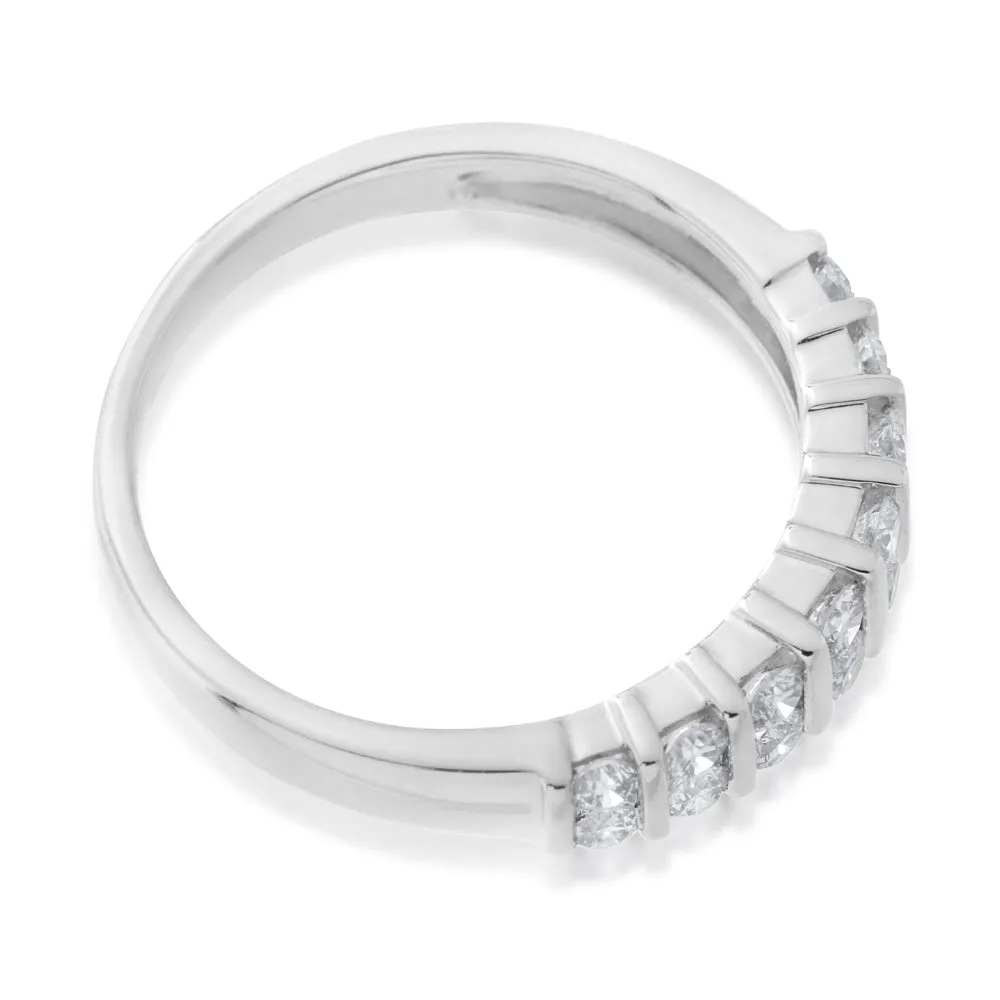 9ct White Gold 1/2 Carat Double Row Channel Set Diamond Ring Shiels