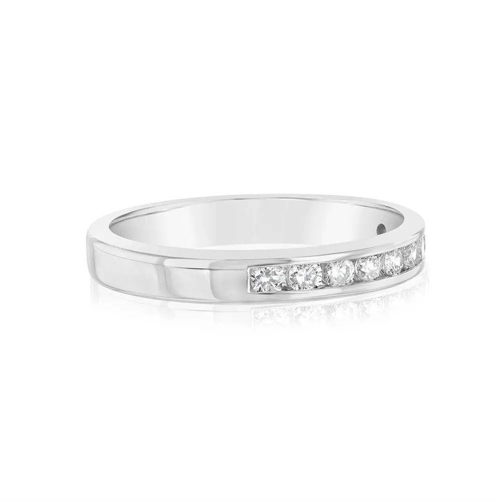 9ct White Gold 1/3 Carat Diamond Eternity Ring with 10 Brilliant Cut Diamonds Shiels