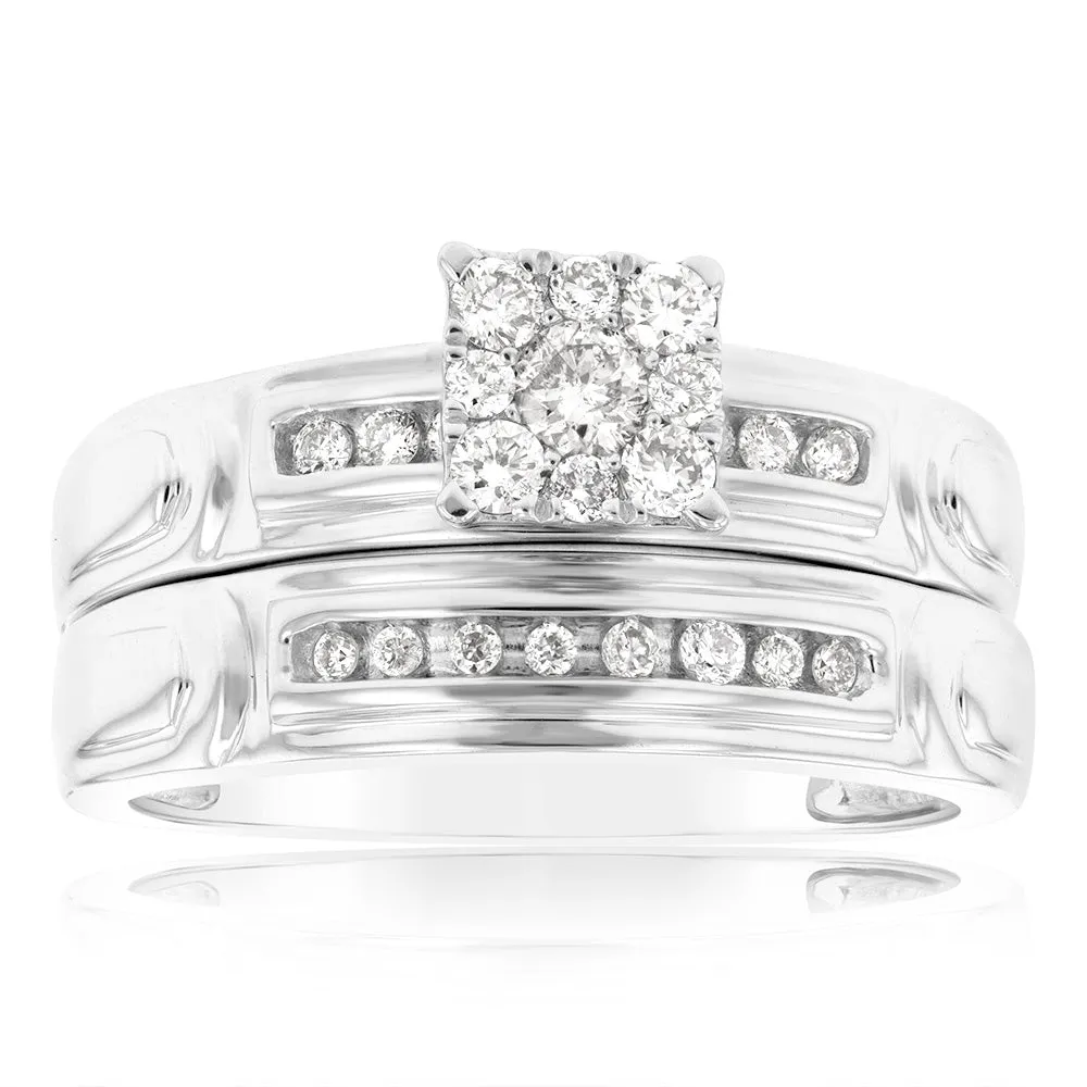 9ct White Gold 1/3 Carat Diamond With 23 Brilliant Cut Diamonds Shiels