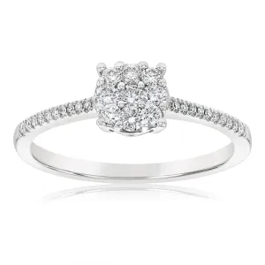 9ct White Gold 1/4 Carat Diamond Dress Ring Shiels