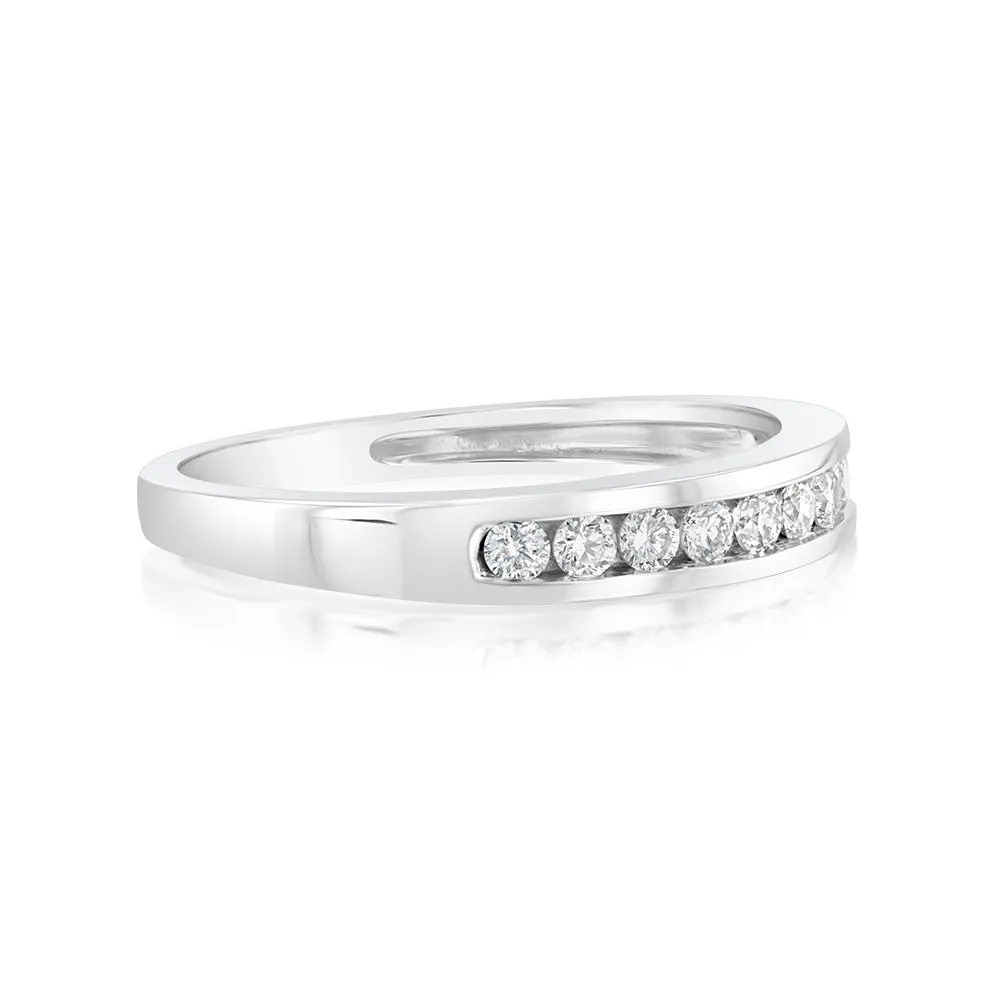 9ct White Gold 1/4 Carat Diamond Eternity Ring with 10 Brilliant Cut Diamonds Shiels