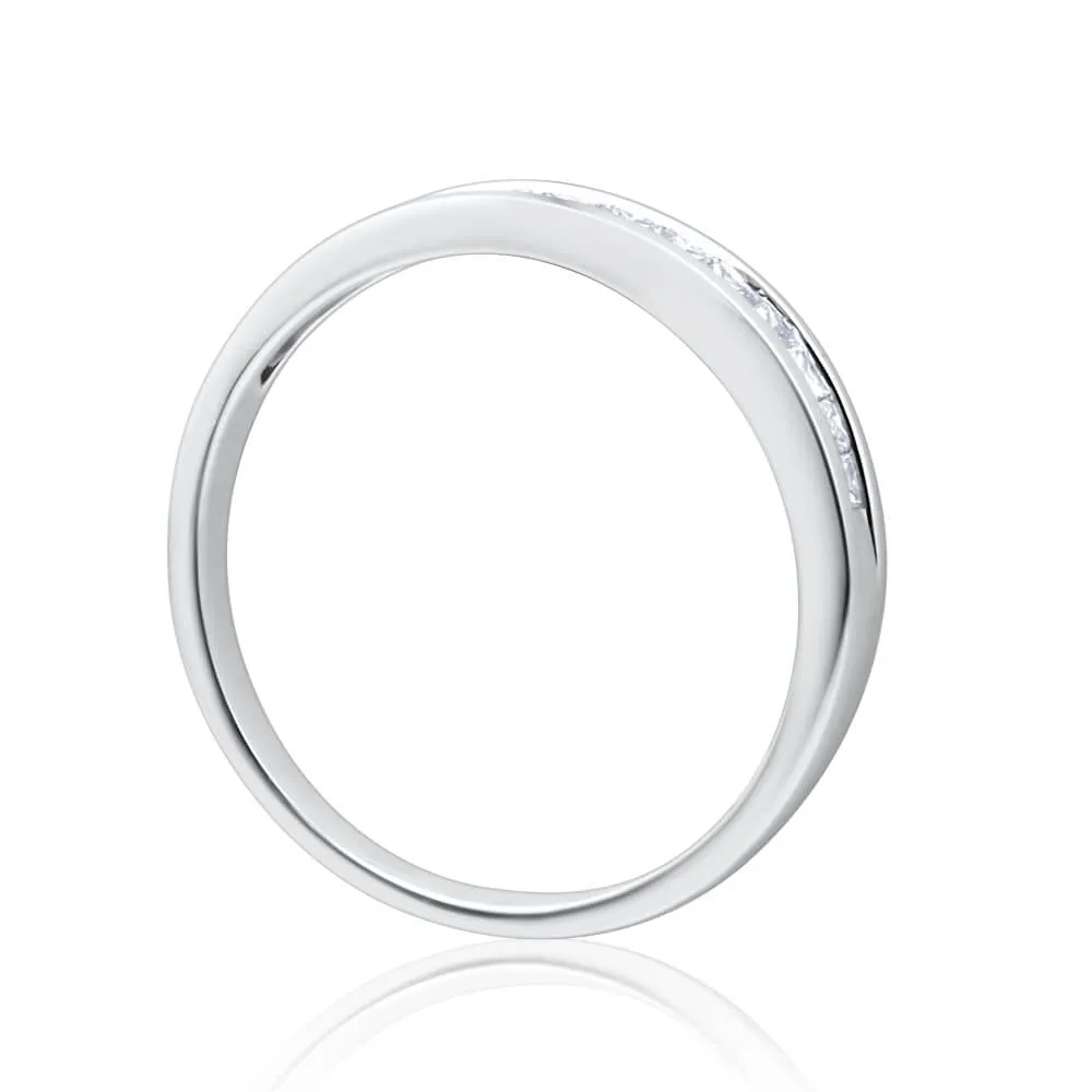 9ct White Gold 1/4 Carat Diamond Ring Set With 10 Princess Cut Diamonds Shiels