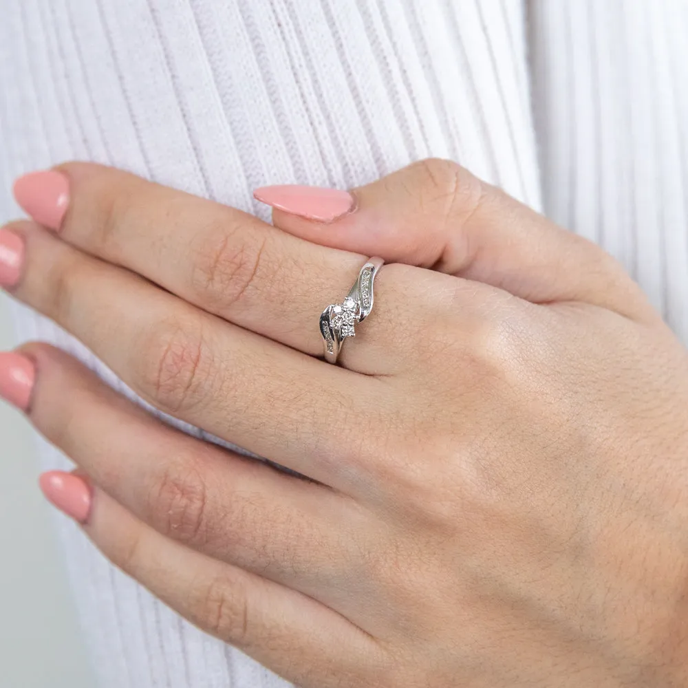 9ct White Gold 1/4 Carat Diamond Ring Shiels