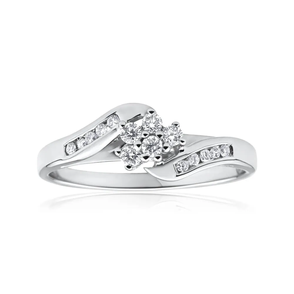9ct White Gold 1/4 Carat Diamond Ring Shiels