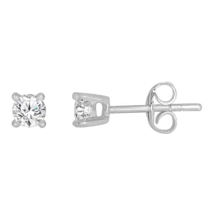 9ct White Gold 1/4 Carat Diamond Stud Earrings Shiels