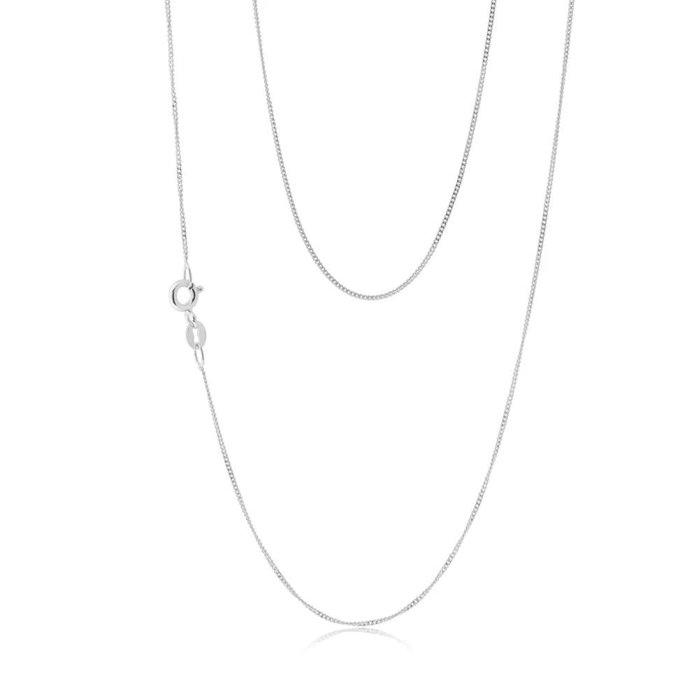 9ct White Gold Curb 46cm Chain Shiels