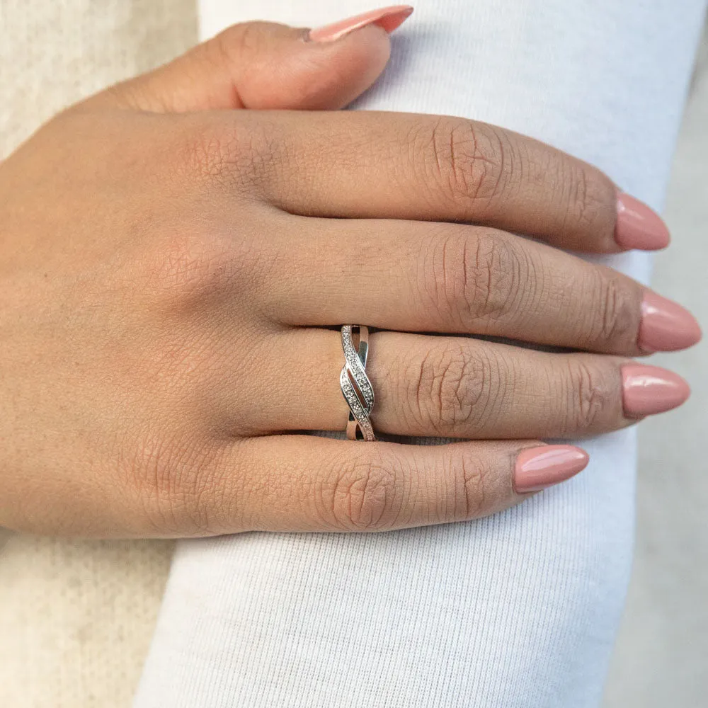 9ct White Gold Diamond Ring Set With 14 Brilliant Diamonds Shiels