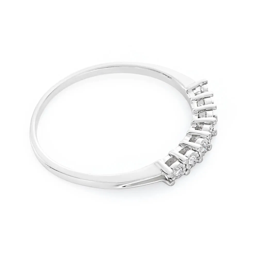 9ct White Gold Diamond Ring Set With 7 Brilliant Cut Diamonds Shiels