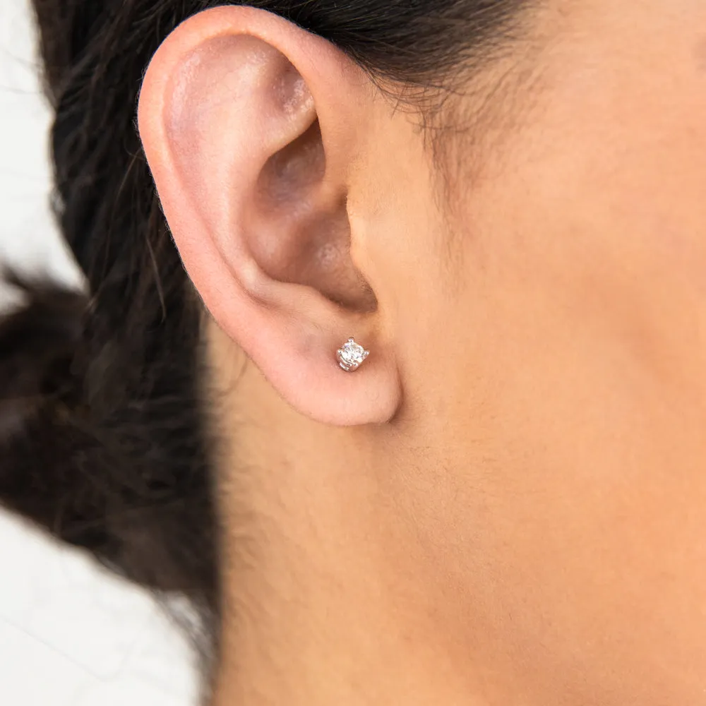 9ct White Gold Diamond Stud Earrings Shiels