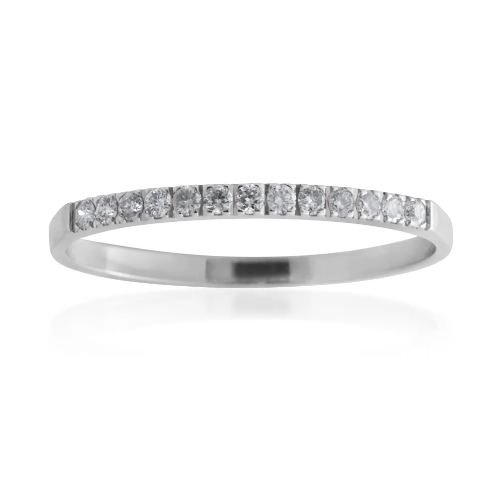 9ct White Gold Eternity Ring with 13 Diamonds Shiels