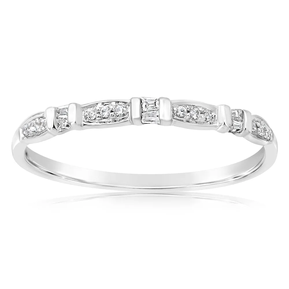 9ct White Gold Eternity Ring with 18 Diamonds Shiels