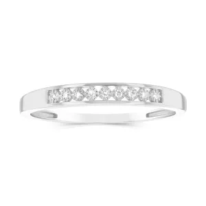 9ct White Gold Eternity Straight Ring with 9 Brilliant Cut Diamonds Shiels