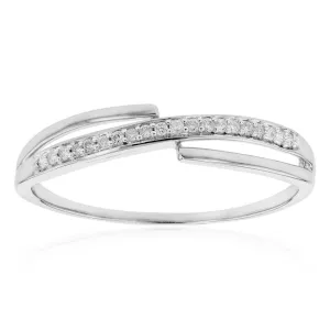 9ct White Gold Fashion Ring Set With 20 White Diamonds Shiels