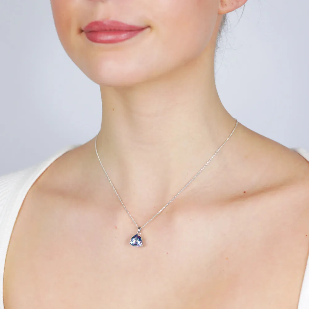 9ct White Gold Natural Treated Adieu Topaz Pendant Shiels