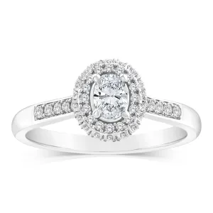 9ct White Gold Round Shaped Ring in 0.40 Carat Natural Diamonds Shiels