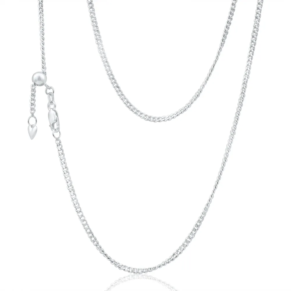 9ct White Gold Silver Filled Curb Chain Shiels