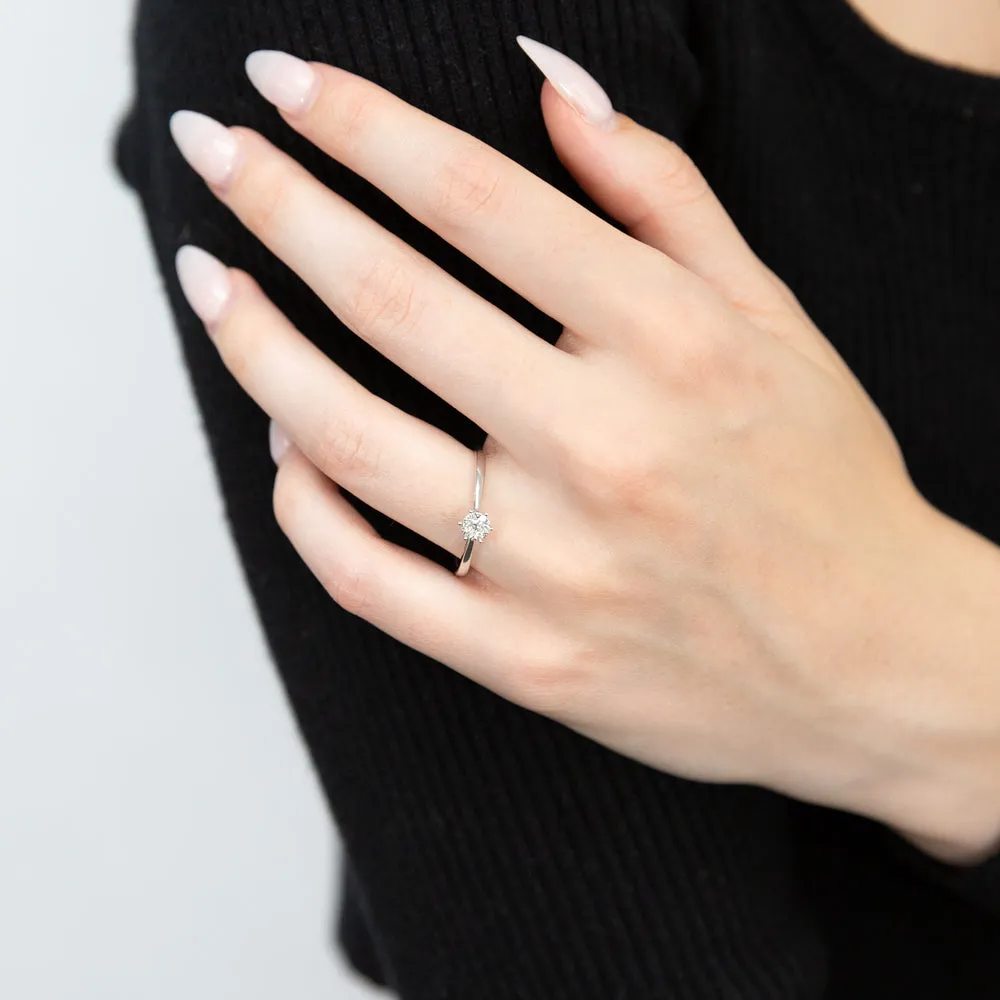 9ct White Gold with 7 Diamonds Cluster Engagement Ring Shiels