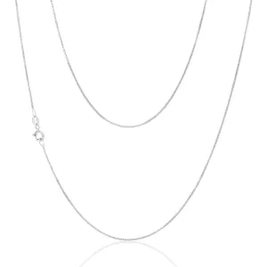 9ct White Solid Gold 15 Gauge 46cm Chain Shiels