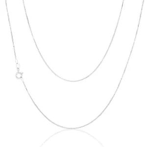 9ct White Solid Gold 15 Gauge Box 41cm Chain Shiels