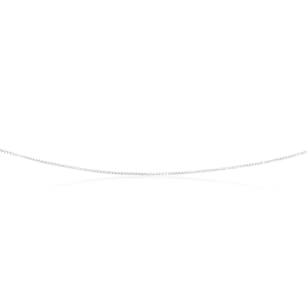 9ct White Solid Gold 15 Gauge Box 41cm Chain Shiels