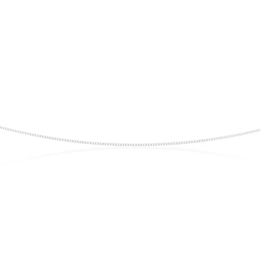 9ct White Solid Gold 31 Gauge Curb 51cm Chain Shiels