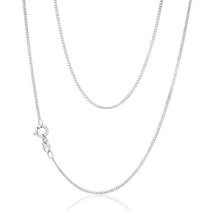 9ct White Solid Gold Diamond Cut Curb 50cm Chain Shiels