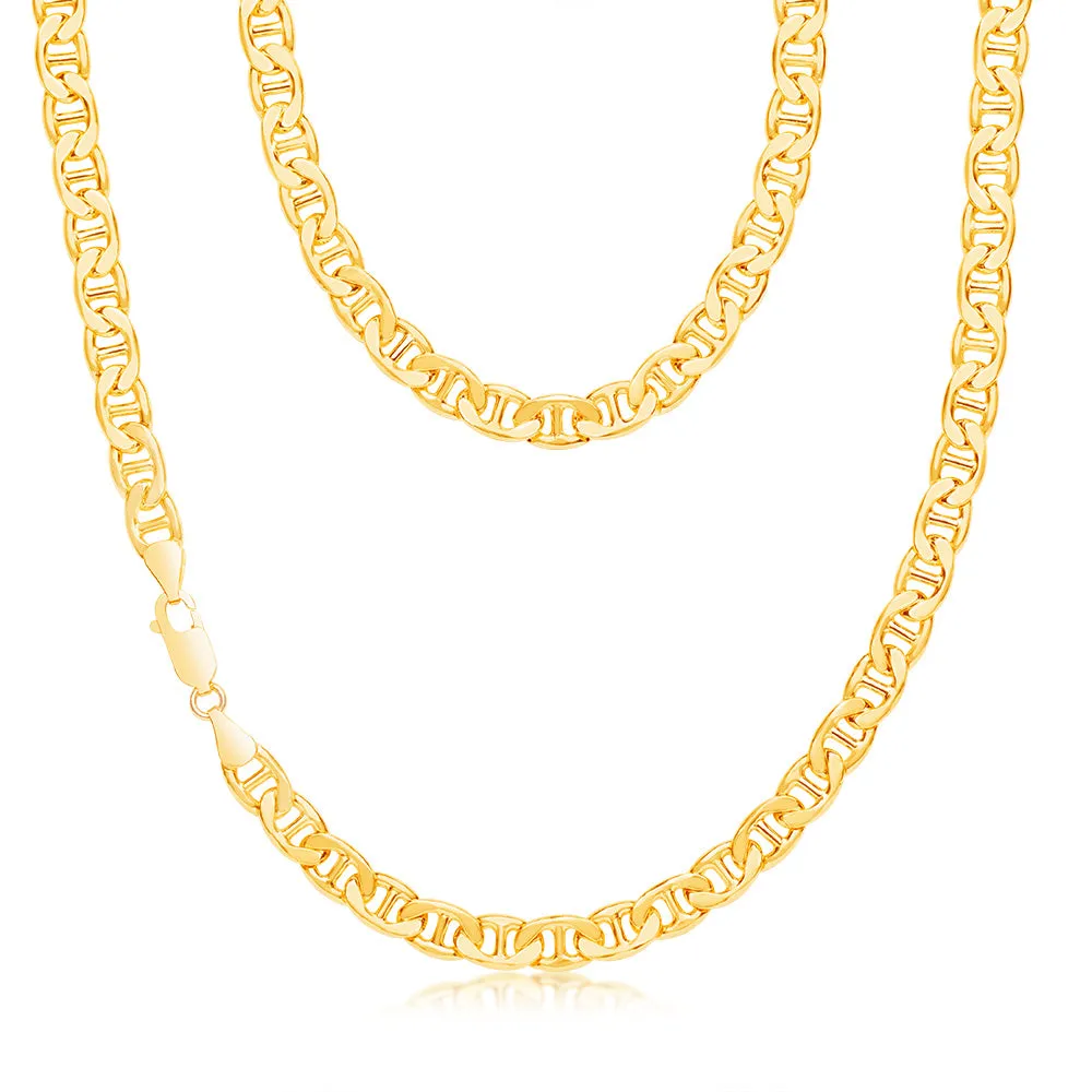 9ct Yelllow Gold Silver Filled Anchor 170 Gauge 55cm Chain Shiels