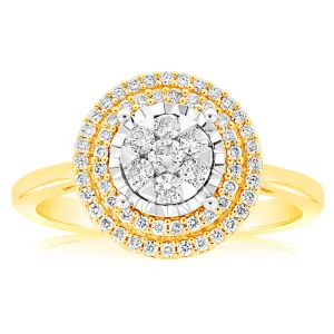 9ct Yellow & White Gold 0.40 Carat Diamond Dress Ring Shiels
