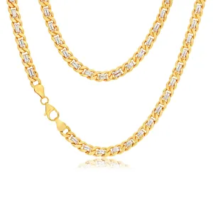 9ct Yellow and White Gold Silver Filled Curb 45cm Chain Shiels