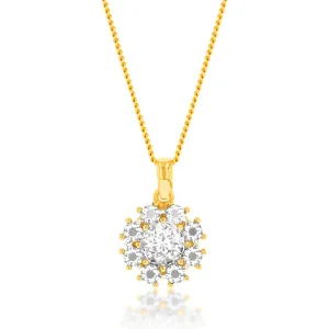 9ct Yellow And White Gold Two Tone Round Pendant Shiels