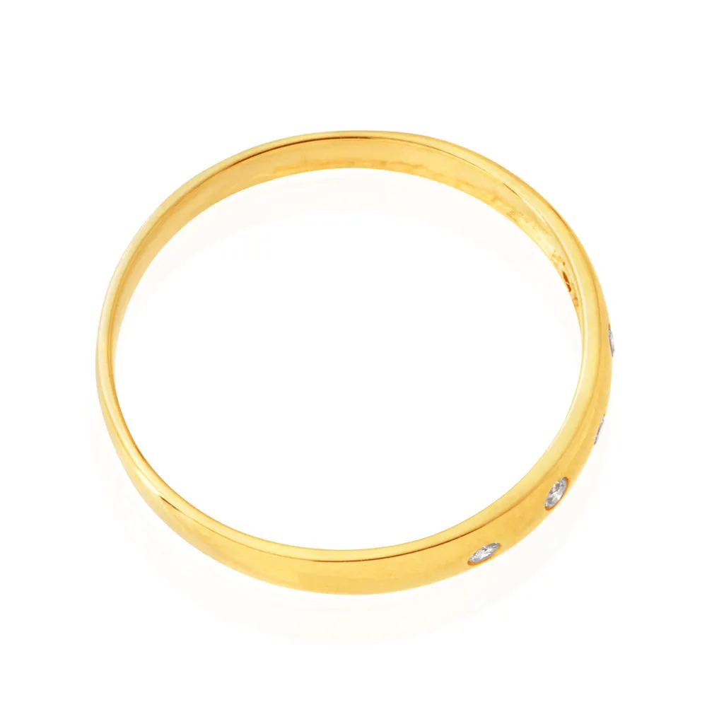 9ct Yellow Gold  0.05 Carat Diamond Ring with 5 Brilliant Cut Diamonds Shiels