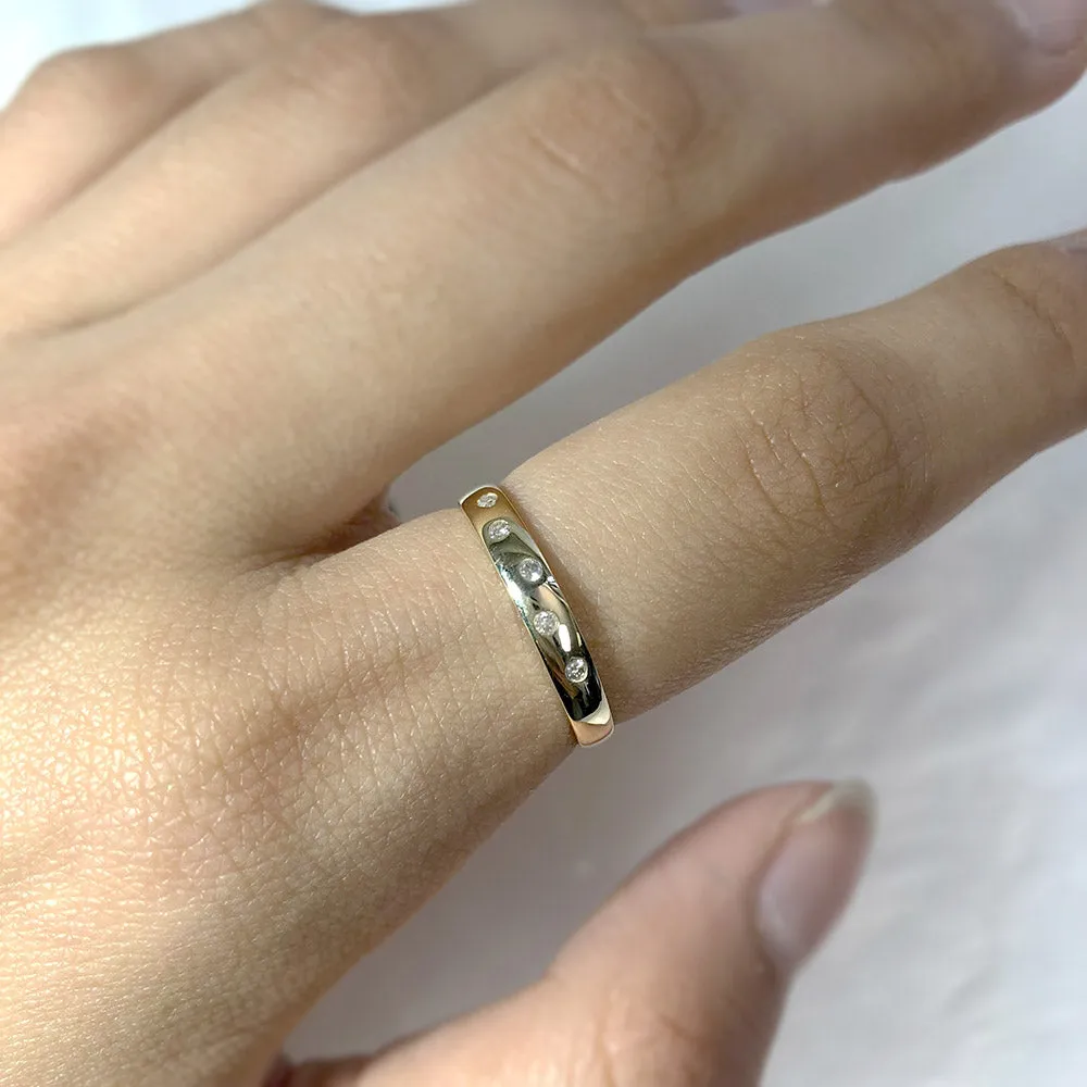 9ct Yellow Gold  0.05 Carat Diamond Ring with 5 Brilliant Cut Diamonds Shiels