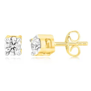 9ct Yellow Gold 0.05 Carat Diamond Stud Earrings Shiels