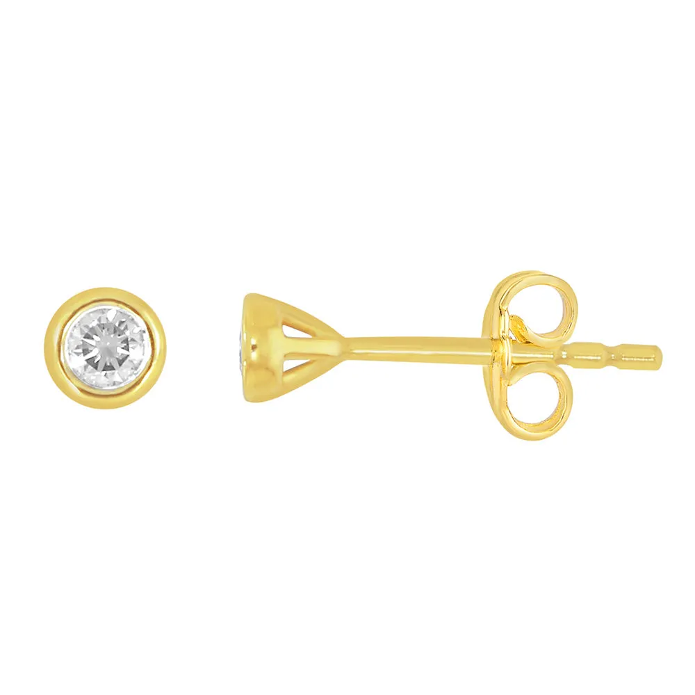 9ct Yellow Gold  0.10 Carat Diamond Stud Earrings Shiels
