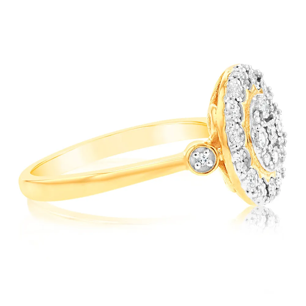 9ct Yellow Gold 0.15 Carat Diamond Ring with 25 Diamonds Shiels