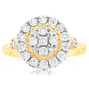 9ct Yellow Gold 0.15 Carat Diamond Ring with 25 Diamonds Shiels