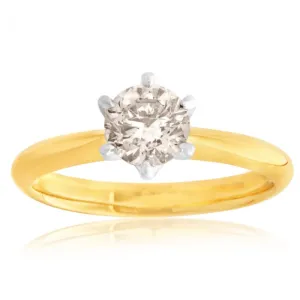 9ct Yellow Gold 1 Carat Australian Diamond Solitaire Ring Shiels