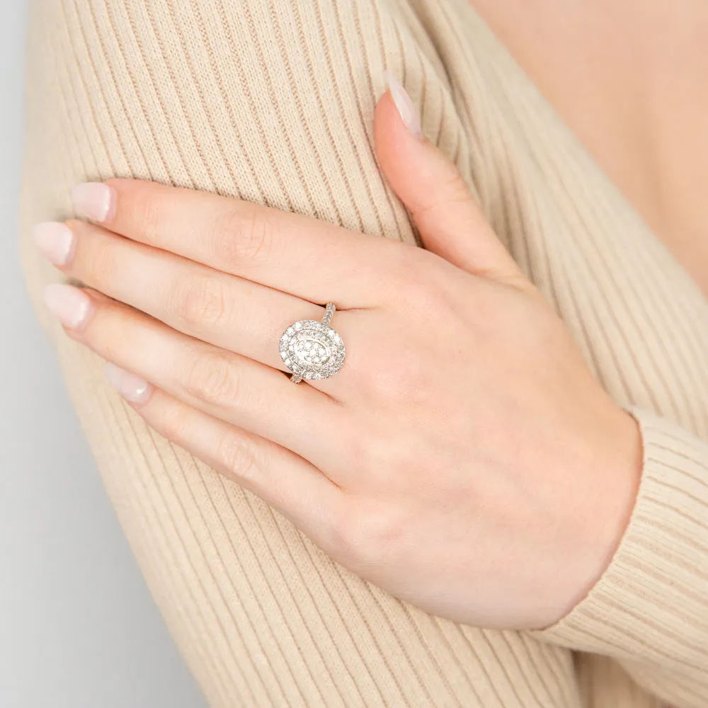 9ct Yellow Gold 1 Carat Diamond Oval Shape Cluster Ring Shiels